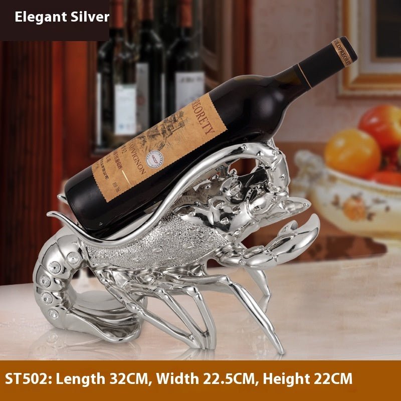 Porte-bouteille homard, ornement en résine rose gold et argent élégant chic déco - IVOIRART.COM