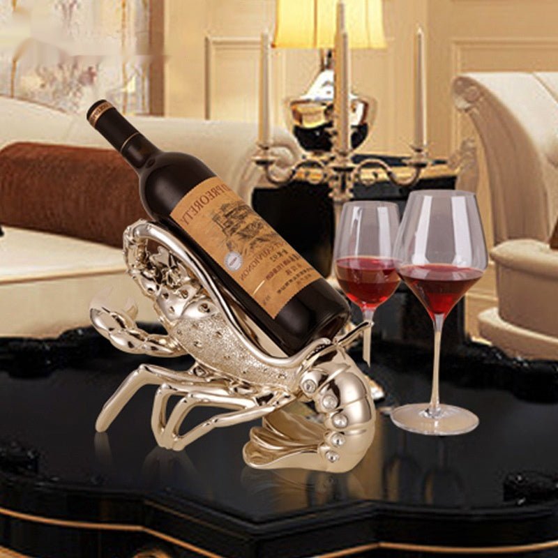 Porte-bouteille homard, ornement en résine rose gold et argent élégant chic déco - IVOIRART.COM