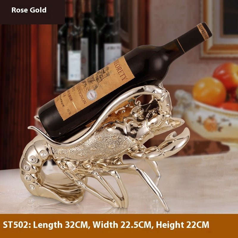 Porte-bouteille homard, ornement en résine rose gold et argent élégant chic déco - IVOIRART.COM