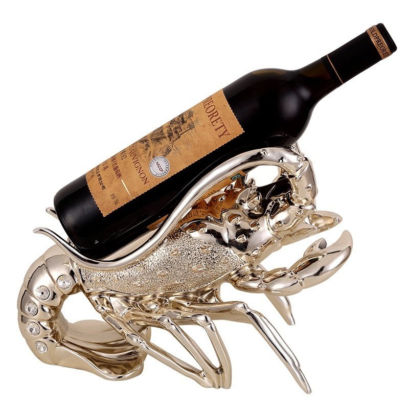 Porte-bouteille homard, ornement en résine rose gold et argent élégant chic déco - IVOIRART.COM