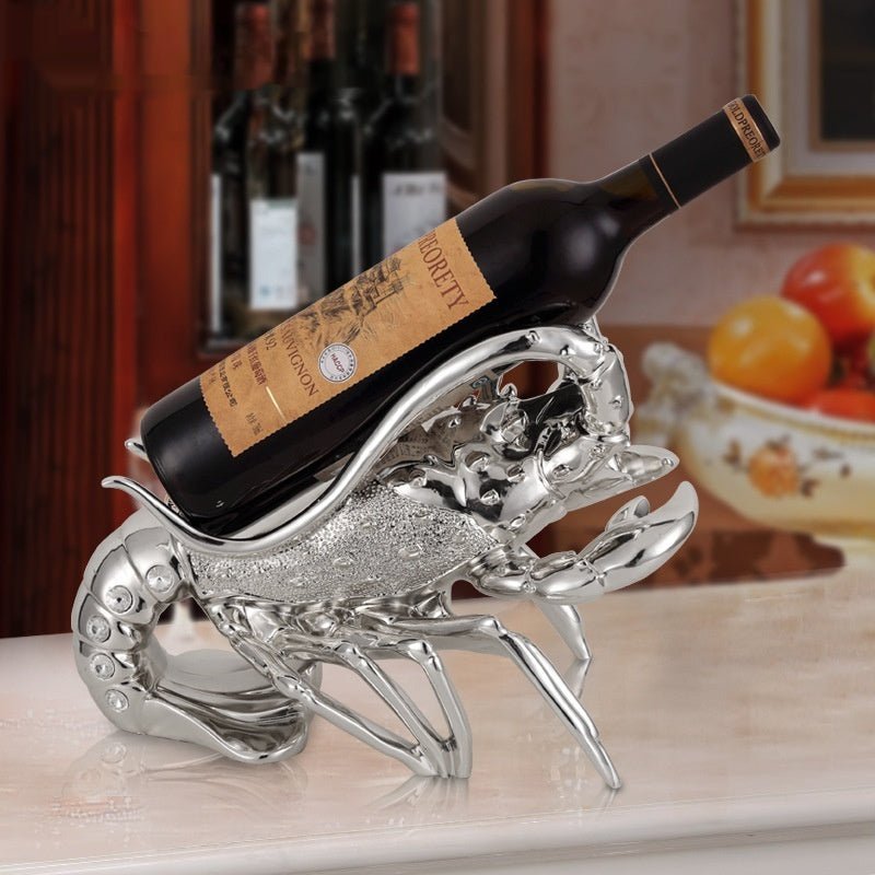 Porte-bouteille homard, ornement en résine rose gold et argent élégant chic déco - IVOIRART.COM