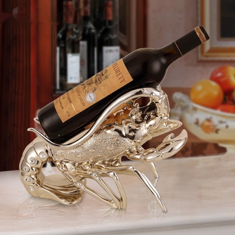 Porte-bouteille homard, ornement en résine rose gold et argent élégant chic déco - IVOIRART.COM