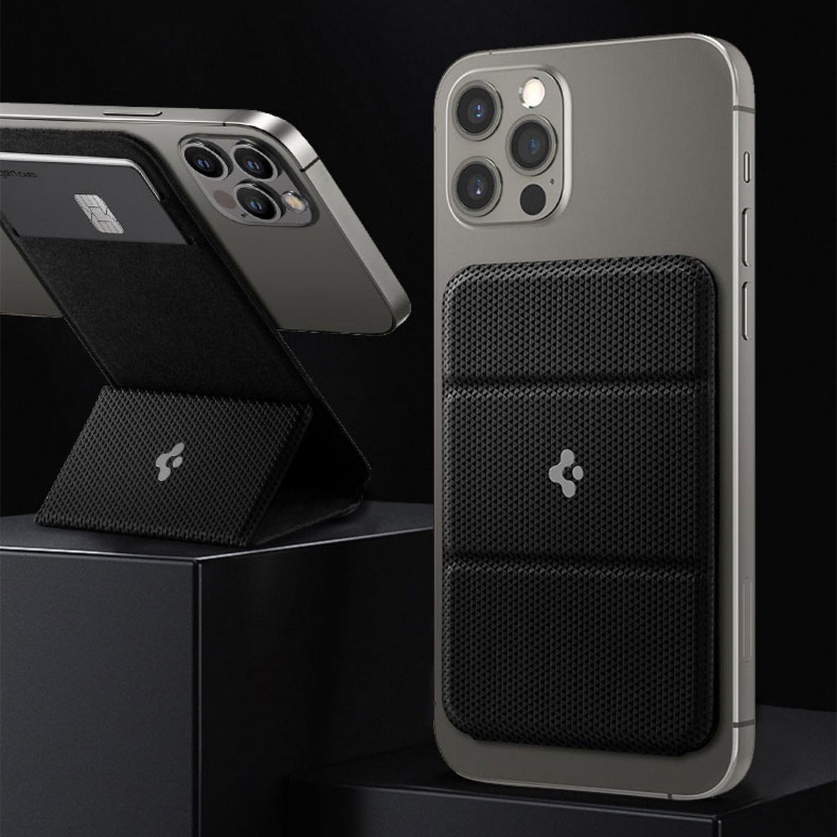 Porte - cartes magnétique avec support mobile et accessoires pour iPhone - IVOIRART.COM