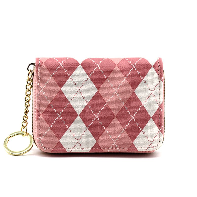 Porte - monnaie zippé diamant avec grande capacité pour cartes et monnaie - IVOIRART.COM