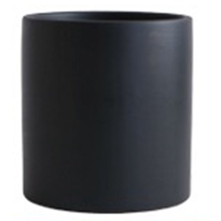 Pot de Fleurs Cylindrique Coloré en Céramique Style Industriel Nordique avec Trou et Plateau - IVOIRART.COM