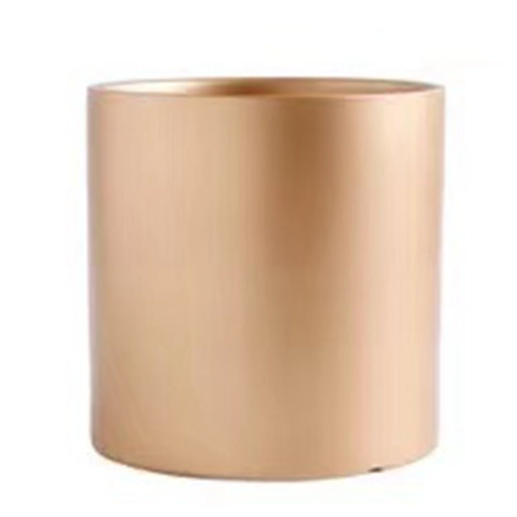 Pot de Fleurs Cylindrique Coloré en Céramique Style Industriel Nordique avec Trou et Plateau - IVOIRART.COM