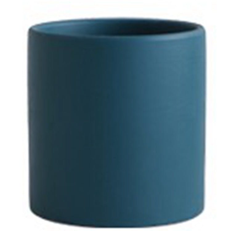 Pot de Fleurs Cylindrique Coloré en Céramique Style Industriel Nordique avec Trou et Plateau - IVOIRART.COM