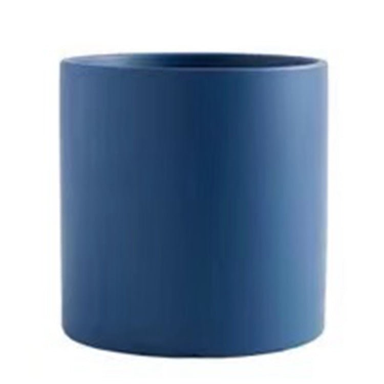 Pot de Fleurs Cylindrique Coloré en Céramique Style Industriel Nordique avec Trou et Plateau - IVOIRART.COM