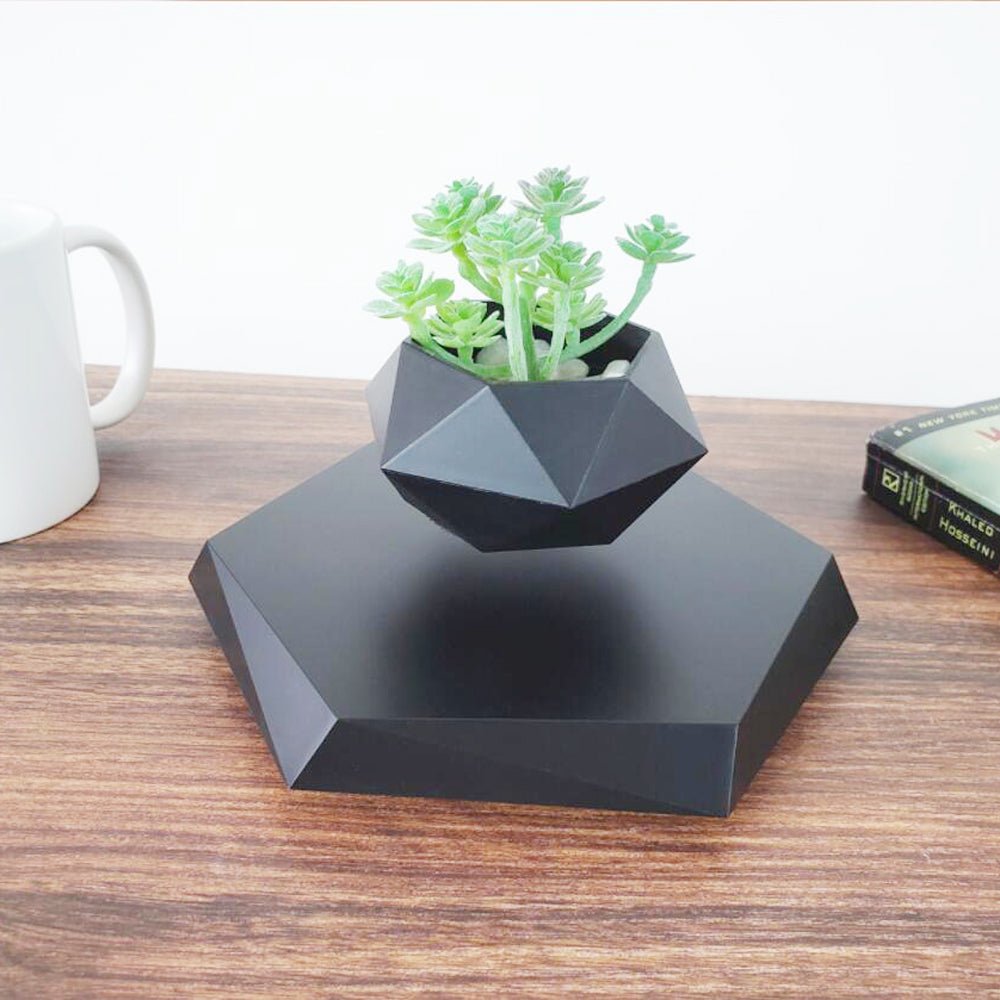 Pot de Fleurs Suspendu Magnétique en Lévitant pour Bureau et Décoration Créative - IVOIRART.COM
