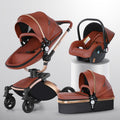 Poussette Bébé Haute Vue 3-en-1 avec Rotation 360 Degrés et Panier Pliable - IVOIRART.COM