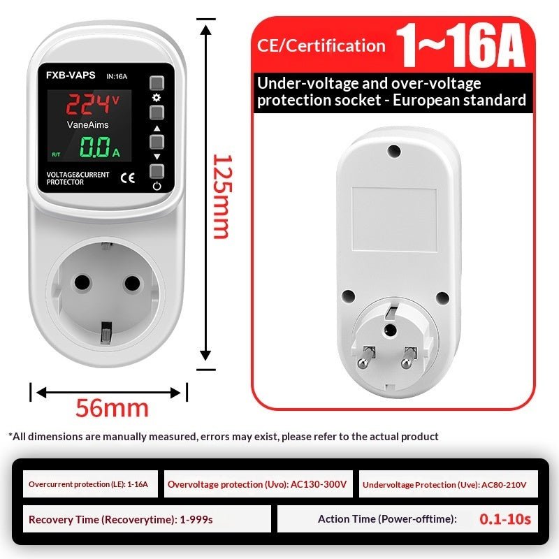Prise de protection auto-réarmable surtension/sous-tension pour climatiseur 3500W - IVOIRART.COM