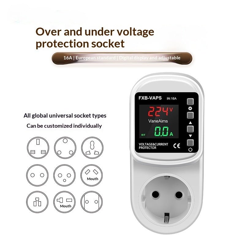 Prise de protection auto-réarmable surtension/sous-tension pour climatiseur 3500W - IVOIRART.COM