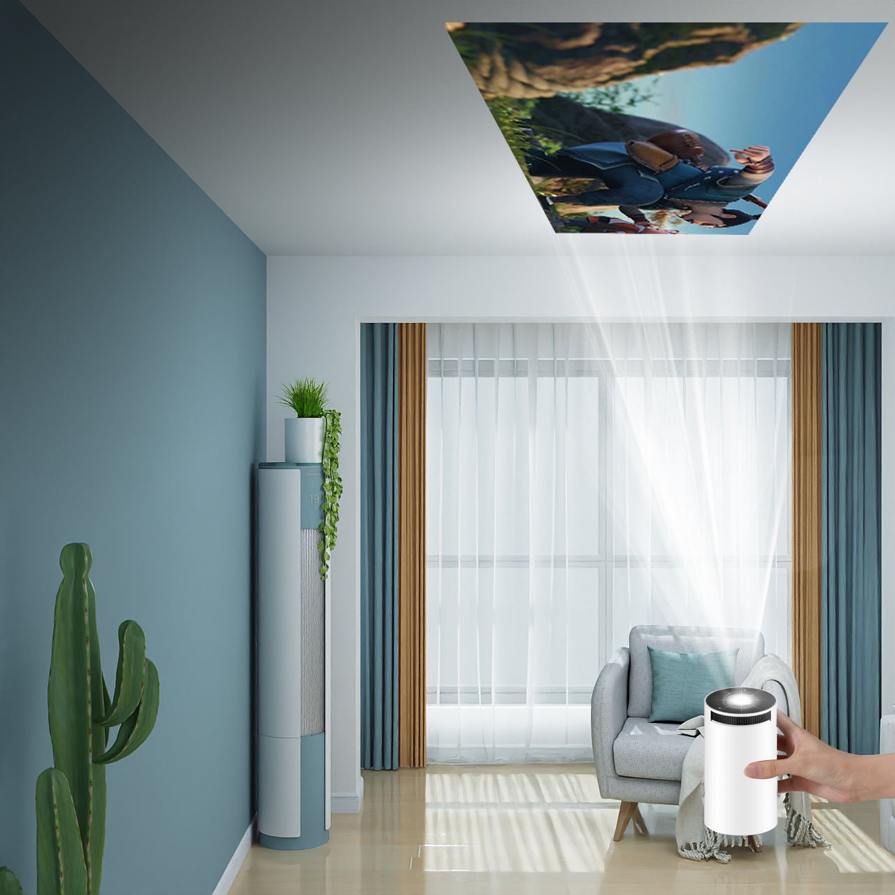 Projecteur HD portable pour la maison - modèle d'entrée X2, 60 W, 720p, 20 000 lumens LCD - IVOIRART.COM