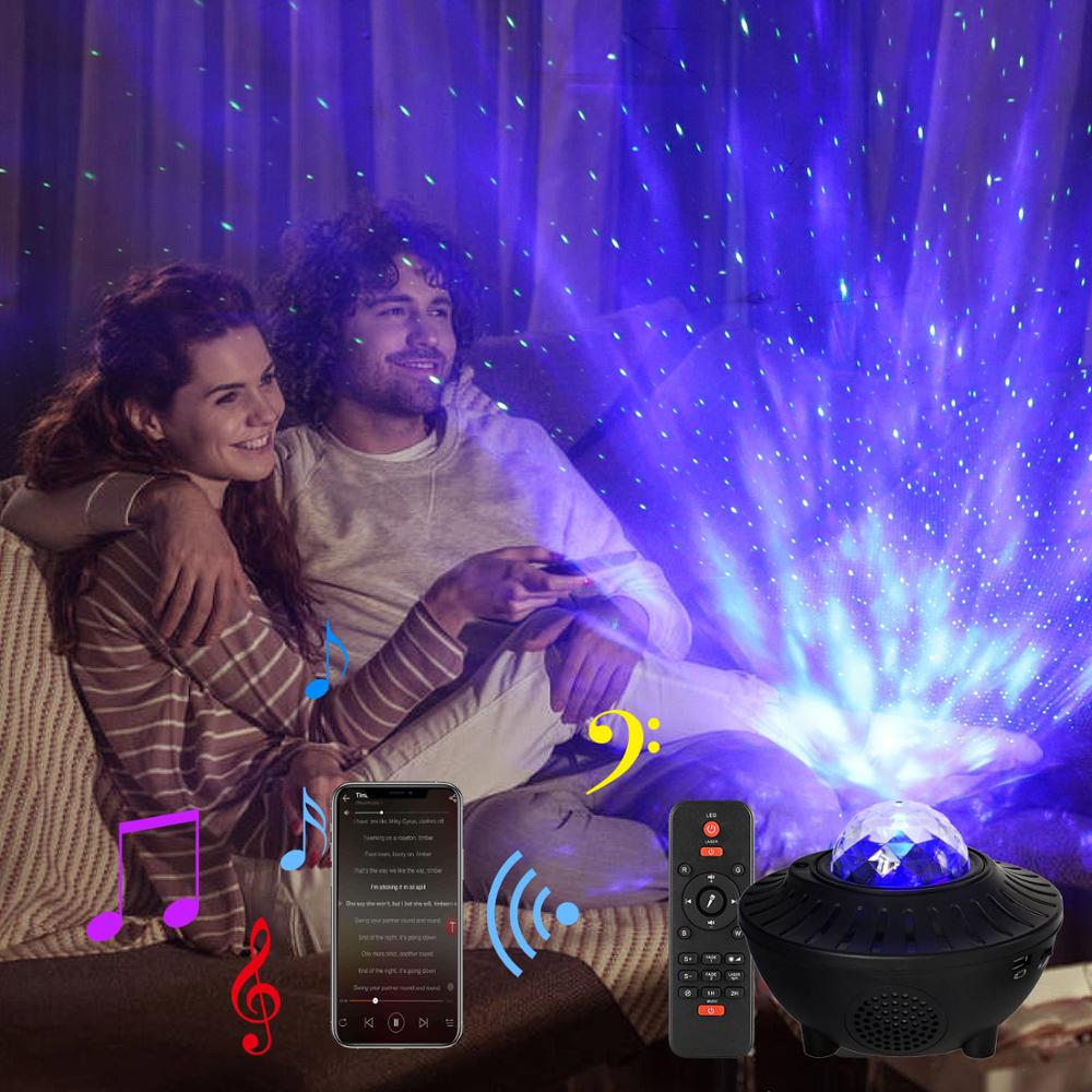Projecteur lumineux musical LED Bluetooth avec ciel étoilé et sécurité papillon - IVOIRART.COM