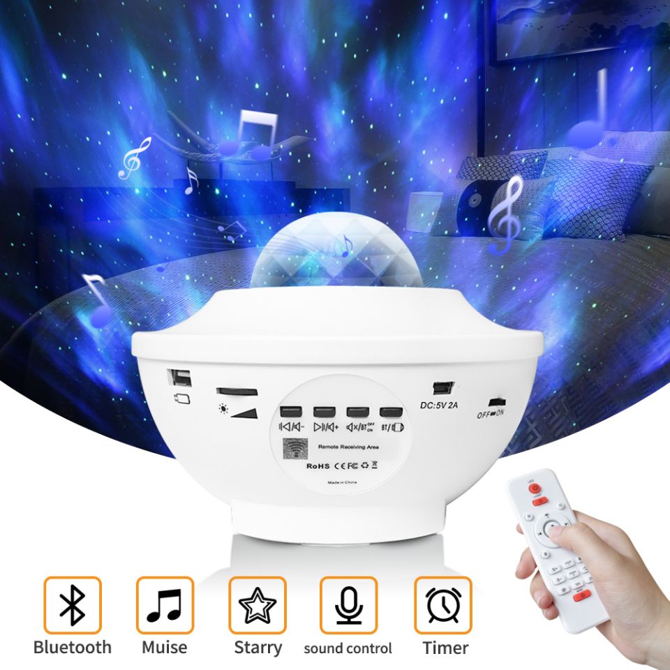 Projecteur lumineux musical LED Bluetooth avec ciel étoilé et sécurité papillon - IVOIRART.COM