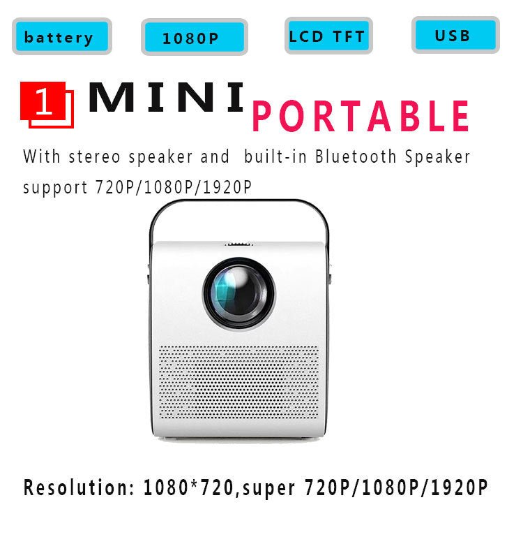 Projecteur portable haute définition 1080P, compact et performant pour la maison - IVOIRART.COM