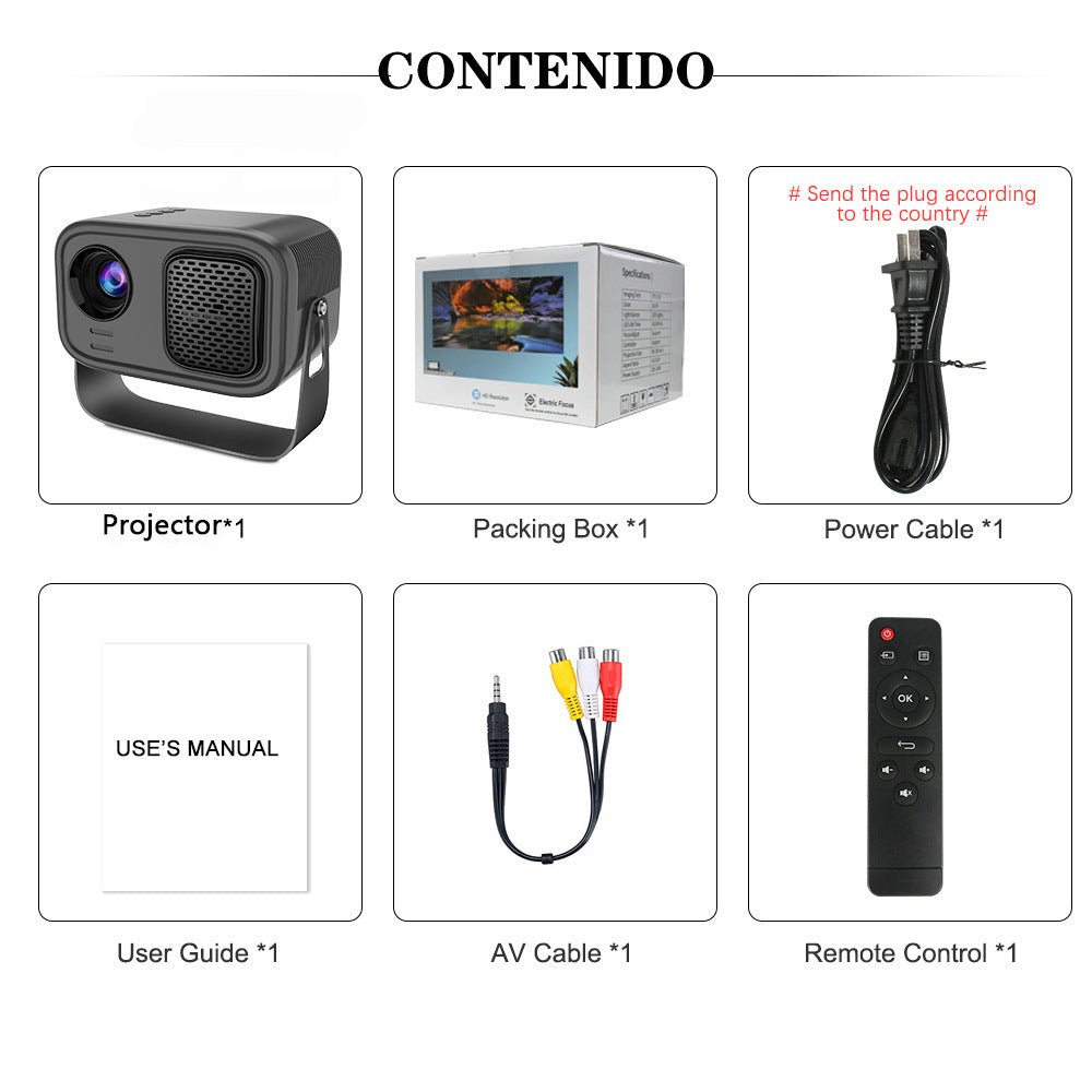 Projecteur Portable Intelligent HD pour Bureau à Domicile, Puissance 60W, Noir, Android, 150 Lumens, Résolution 1280x720 - IVOIRART.COM