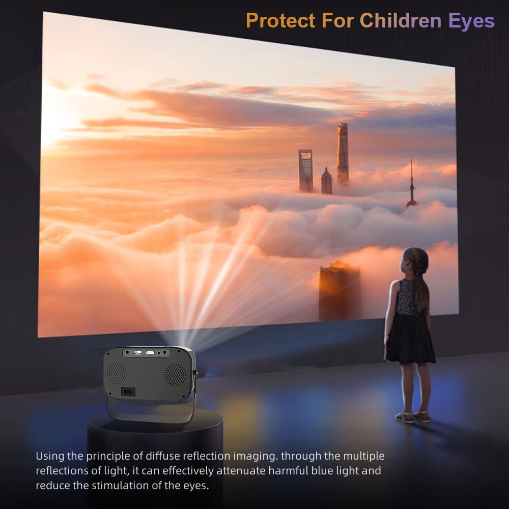 Projecteur Portable Intelligent HD pour Bureau à Domicile, Puissance 60W, Noir, Android, 150 Lumens, Résolution 1280x720 - IVOIRART.COM