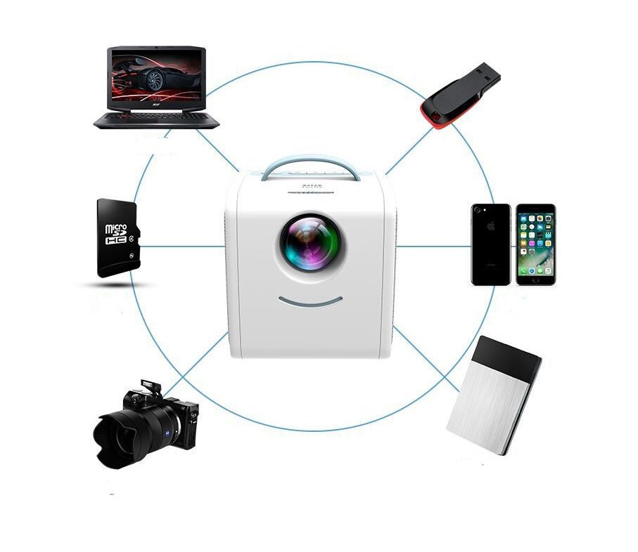Projecteur portable LED pour enfants 1080P HD - Support USB/HDMI/AV, facile mini - IVOIRART.COM