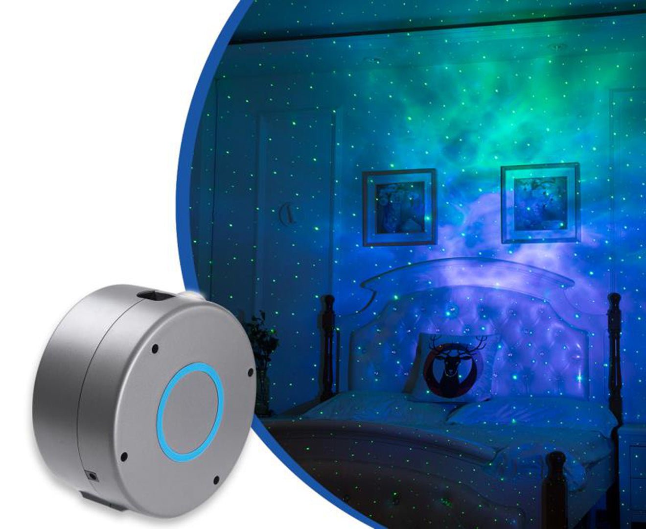 Projecteur Rotatif Céleste Galaxy avec Ciel Étoilé Multicolore Dynamique - IVOIRART.COM