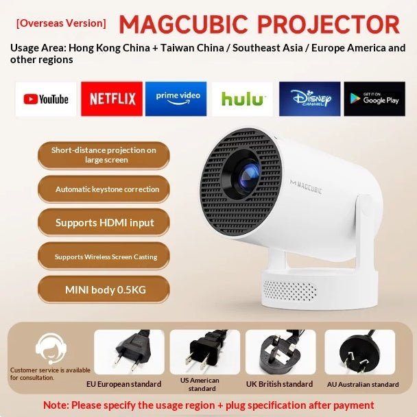 Projecteur Ultra HD pour maison — miroir sans fil d'écran de téléphone, compact. - IVOIRART.COM