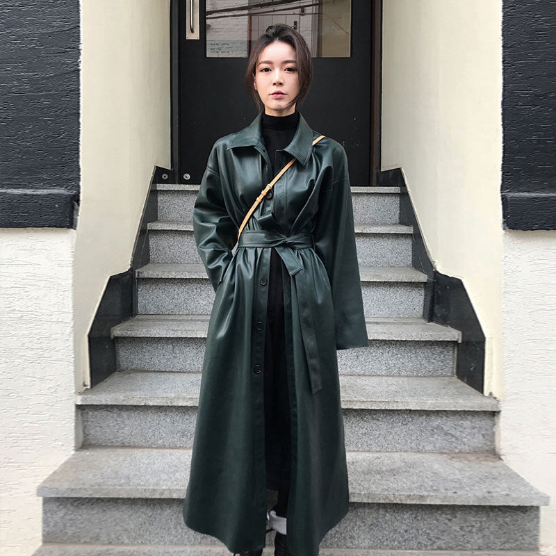 PU leather windbreaker motorcycle jacket coat - IVOIRART.COM