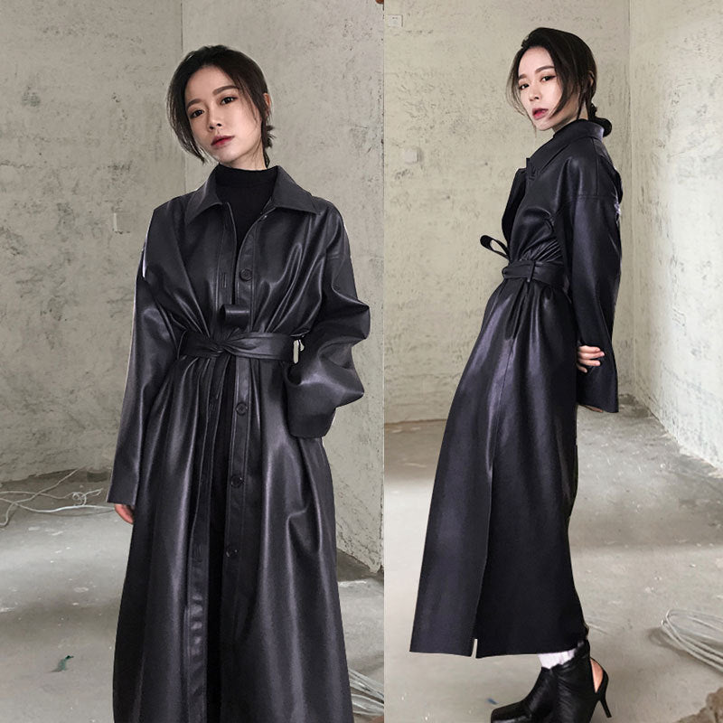 PU leather windbreaker motorcycle jacket coat - IVOIRART.COM