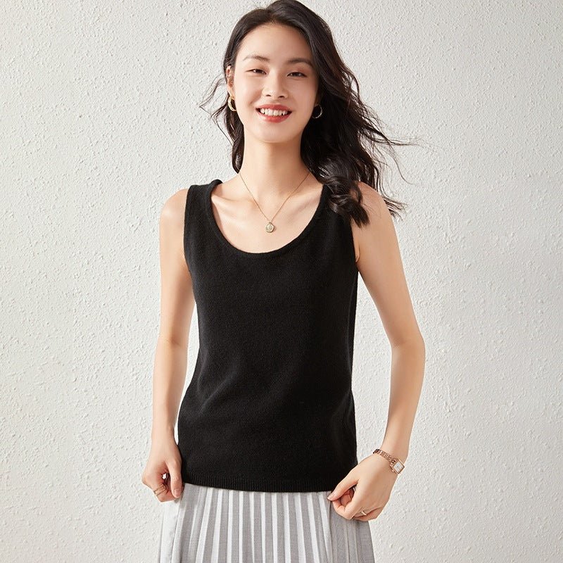 Pull en cachemire femme : camisole moulante doublure intime, tailles S à XXL chic - IVOIRART.COM