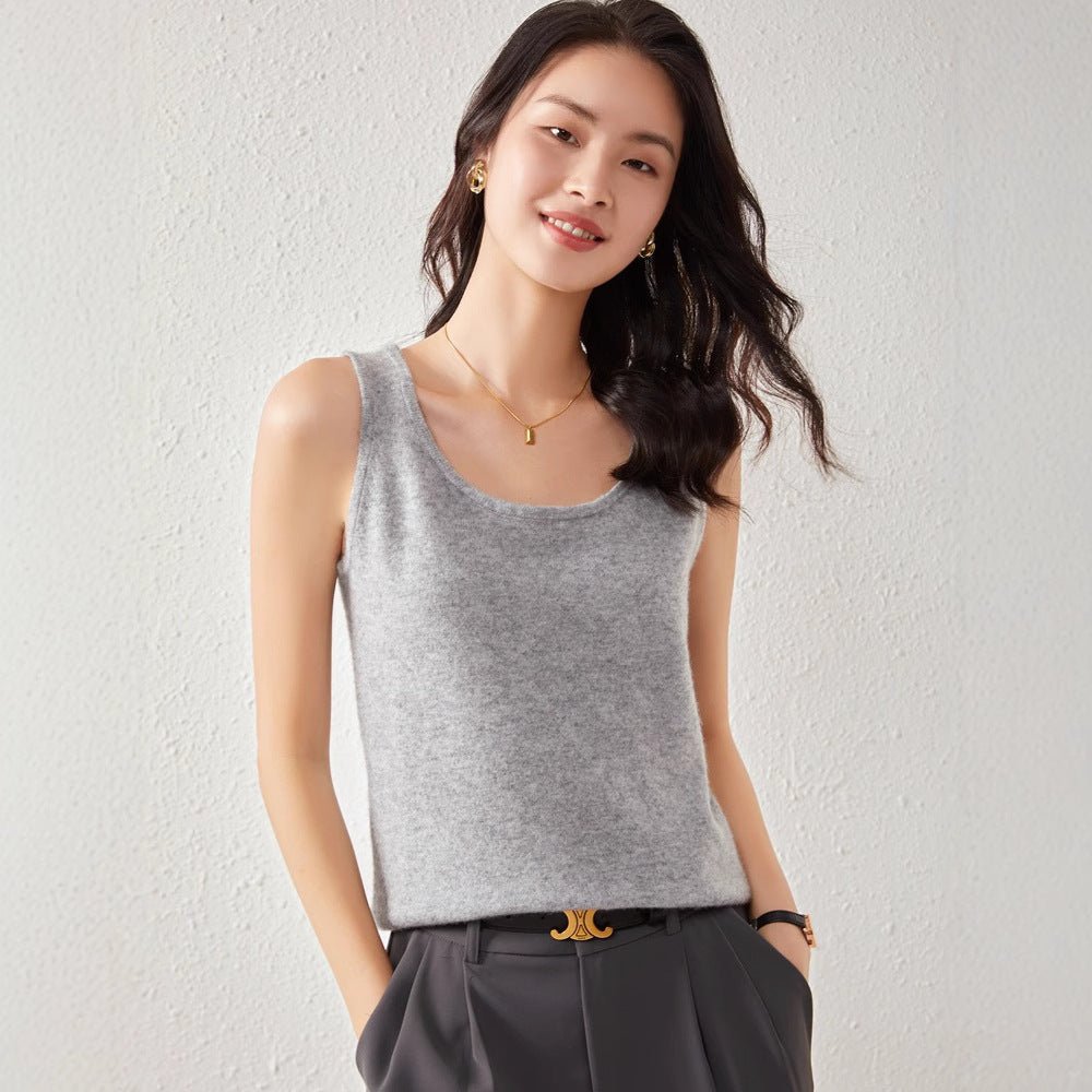 Pull en cachemire femme : camisole moulante doublure intime, tailles S à XXL chic - IVOIRART.COM
