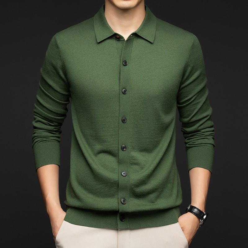 Pull en laine unie pour homme, style citadin décontracté, coupe ajustée, multi-tailles - IVOIRART.COM