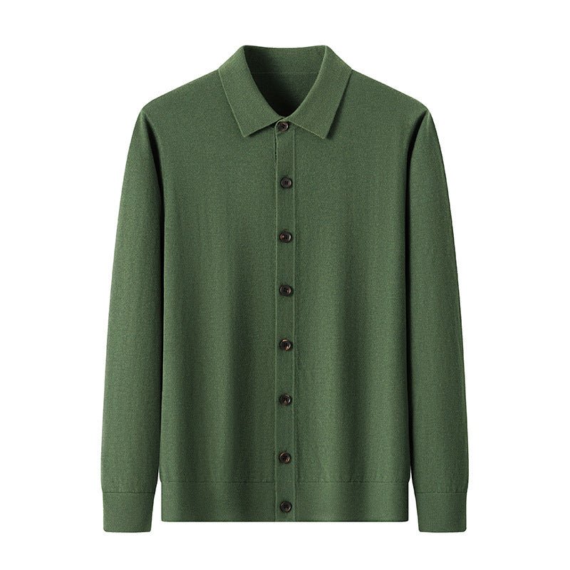 Pull en laine unie pour homme, style citadin décontracté, coupe ajustée, multi-tailles - IVOIRART.COM