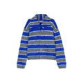 Pull homme ample col châle à rayures contrastées en maille mohair côtelé chauds - IVOIRART.COM