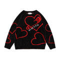 Pull Mohair Oversize Unisexe 'Love' Motif Coeur pour Couple - Tricot Décontracté - IVOIRART.COM
