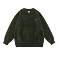 Pull-over rétro mohair uni col rond pour homme, pullover pelucheux, coupe loose! - IVOIRART.COM