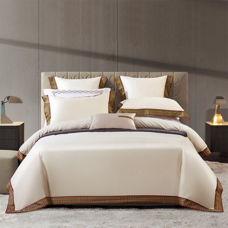 Pure Cotton Pure Cotton Hyaluronic Acid 100 Counts Plain Long Staple Cotton Four-Piece Suit - IVOIRART.COM