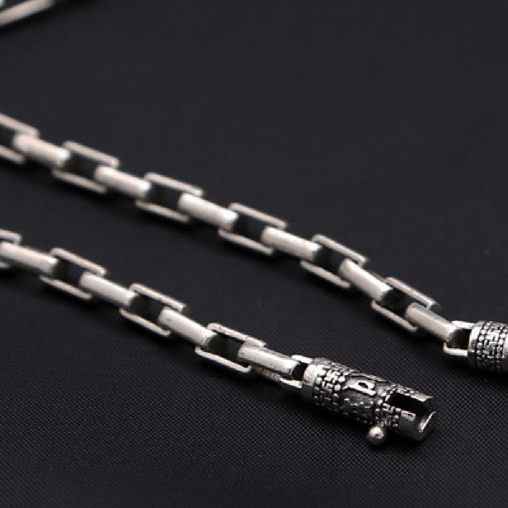 Pure Thai Silver Checkered Necklace - IVOIRART.COM