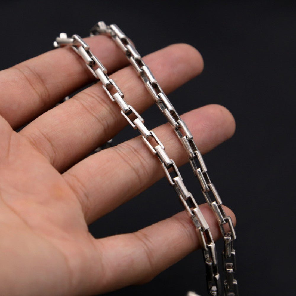 Pure Thai Silver Checkered Necklace - IVOIRART.COM