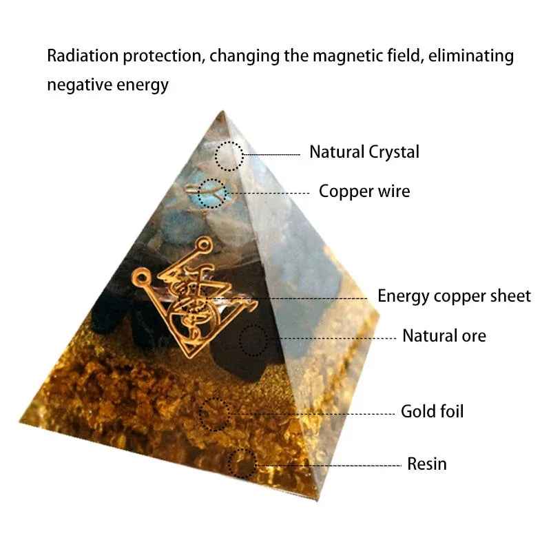 Pyramide Orgone en cristal naturel 4 - 5 cm – décoration énergétique en résine, cadeau - IVOIRART.COM