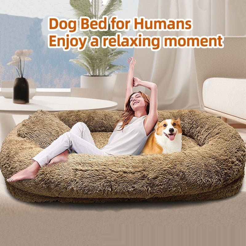Queen Bed Pet Plush Sofa For Owner And Dog - IVOIRART.COM