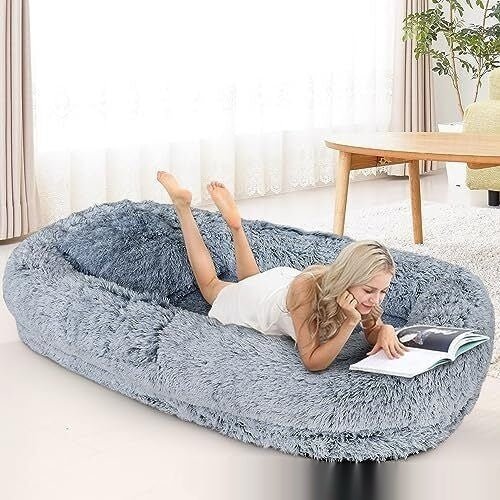 Queen Bed Pet Plush Sofa For Owner And Dog - IVOIRART.COM