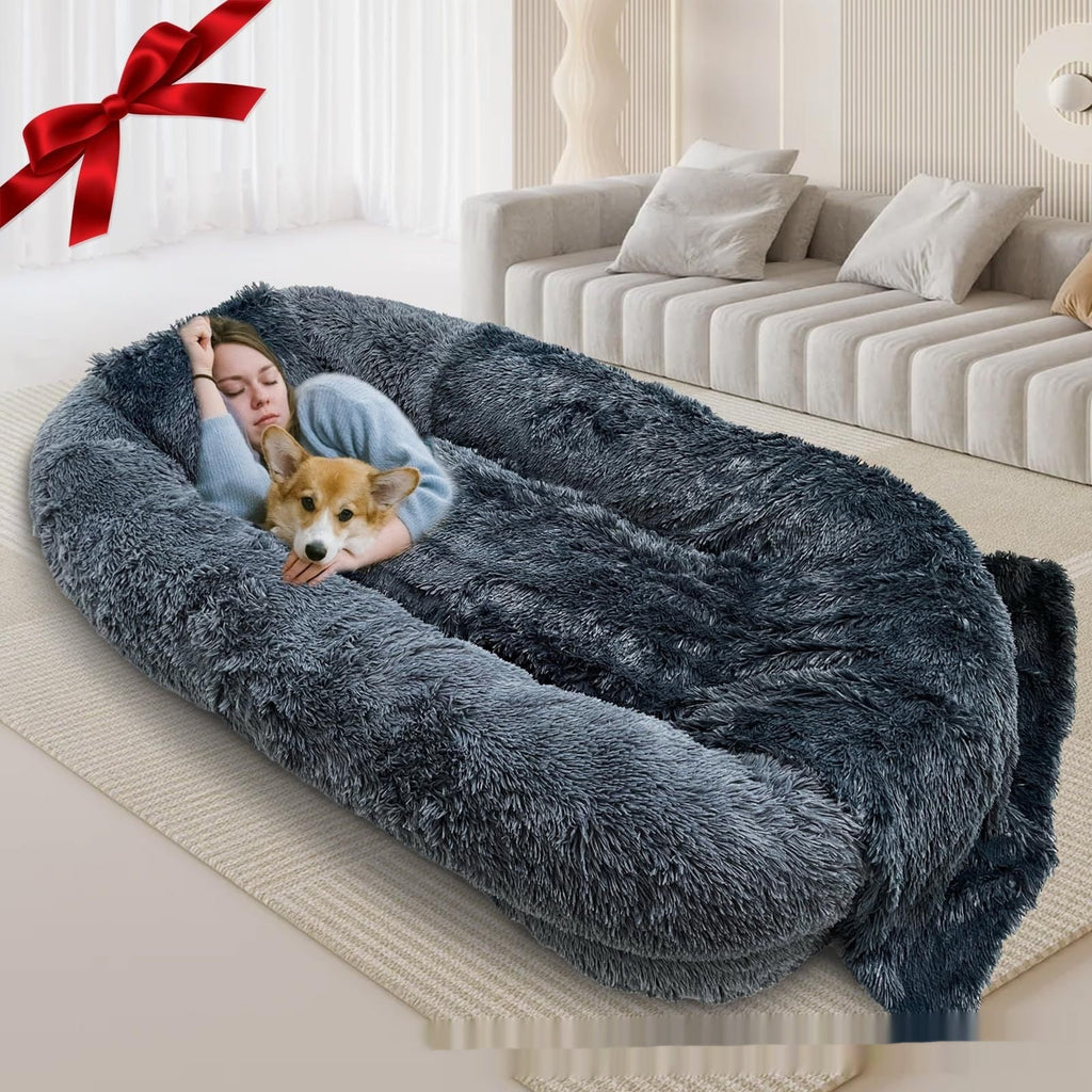 Queen Bed Pet Plush Sofa For Owner And Dog - IVOIRART.COM