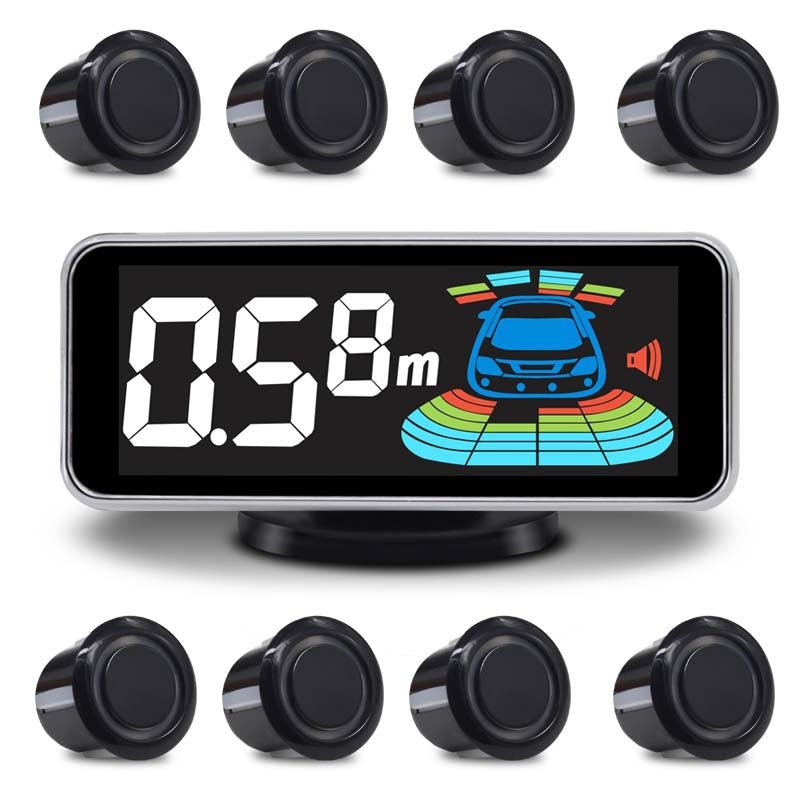 Radar de recul avant et arrière pour voiture - 8 sondes capteurs ABS universels - IVOIRART.COM