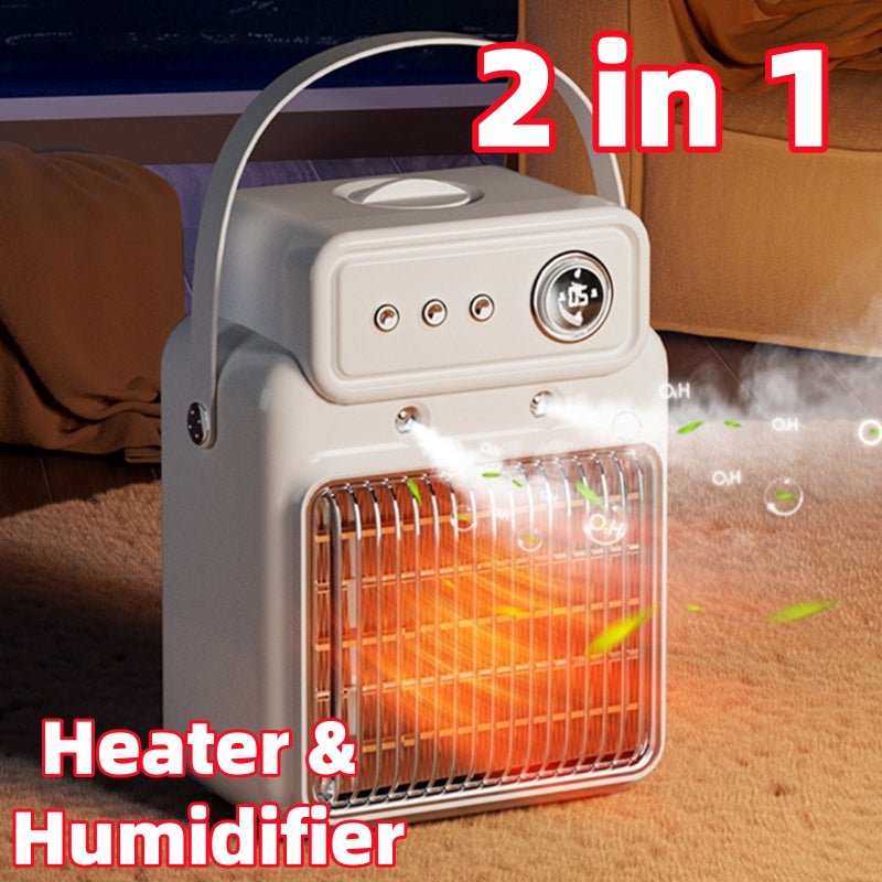 Radiateur d'Appoint 2-en-1 1200W avec Humidificateur et Protection Surchauffe - IVOIRART.COM