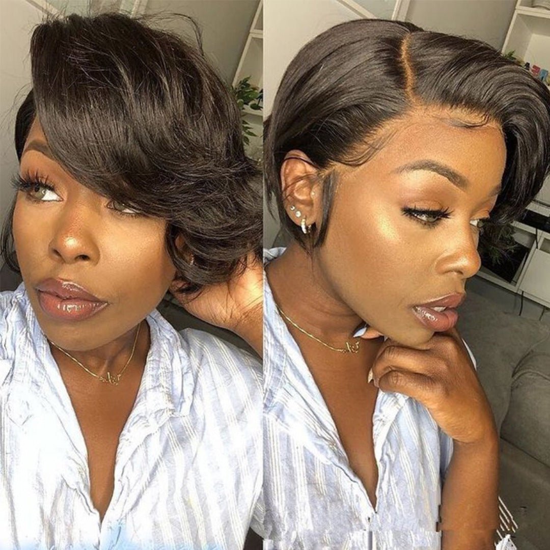 Real Hair Lace Head Cover Short Wig - IVOIRART.COM