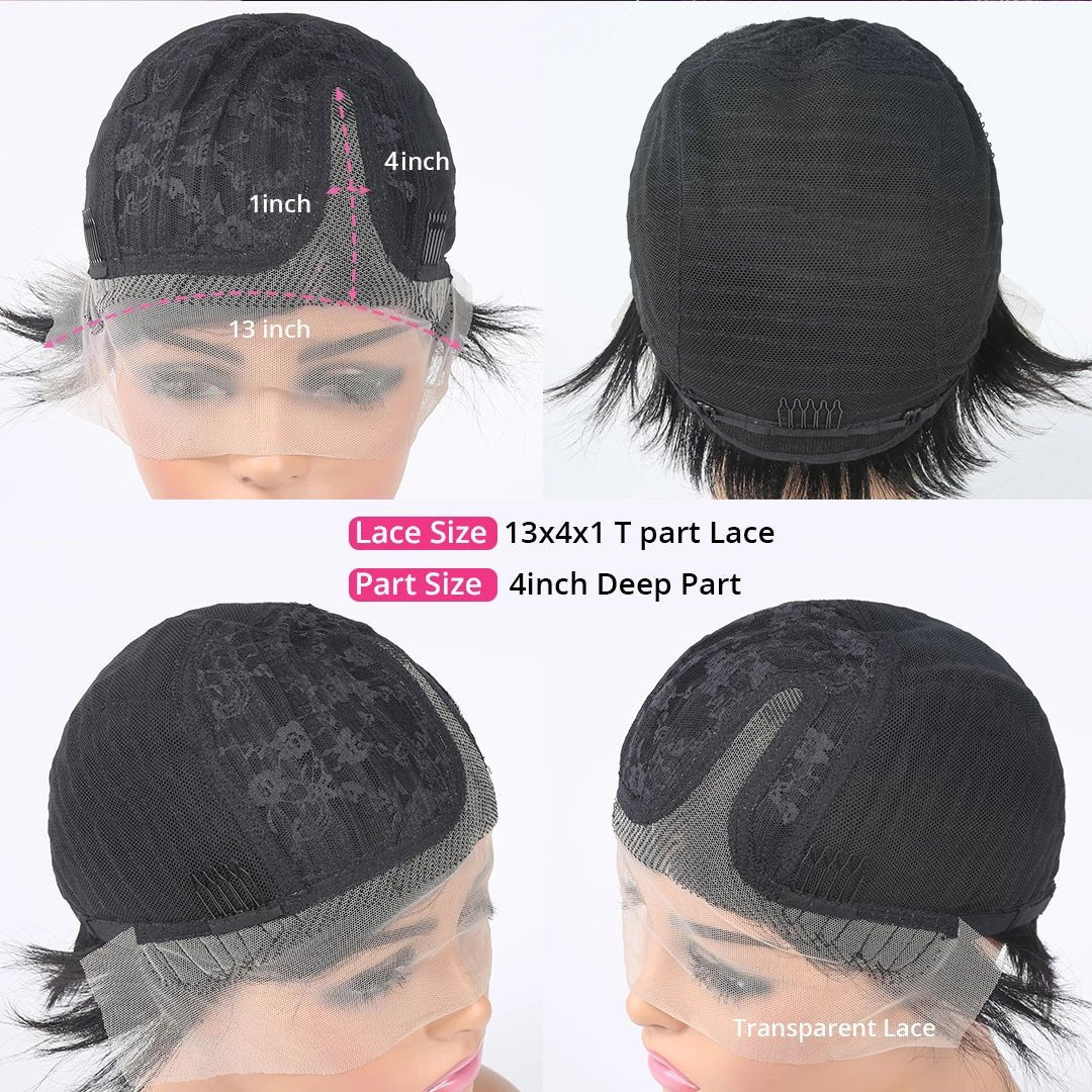 Real Hair Lace Head Cover Short Wig - IVOIRART.COM