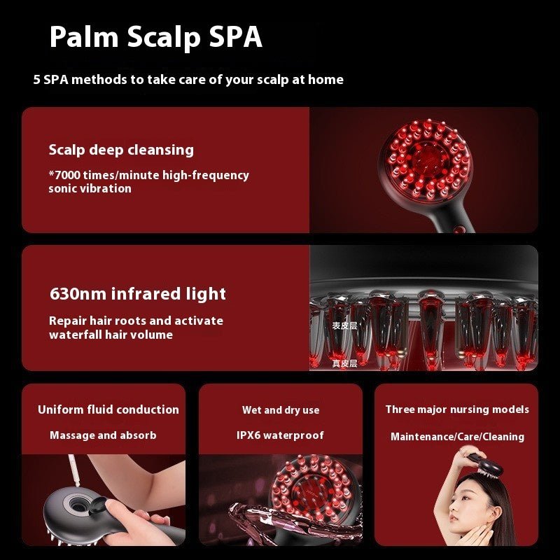 Red Light Scalp Care Scalp Cleaning Vibration Massage - IVOIRART.COM