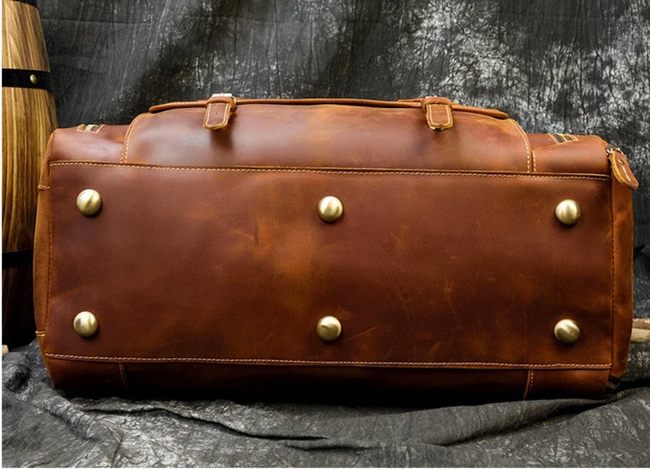 Retro Crazy Horse Leather Men's Travel Bag - IVOIRART.COM