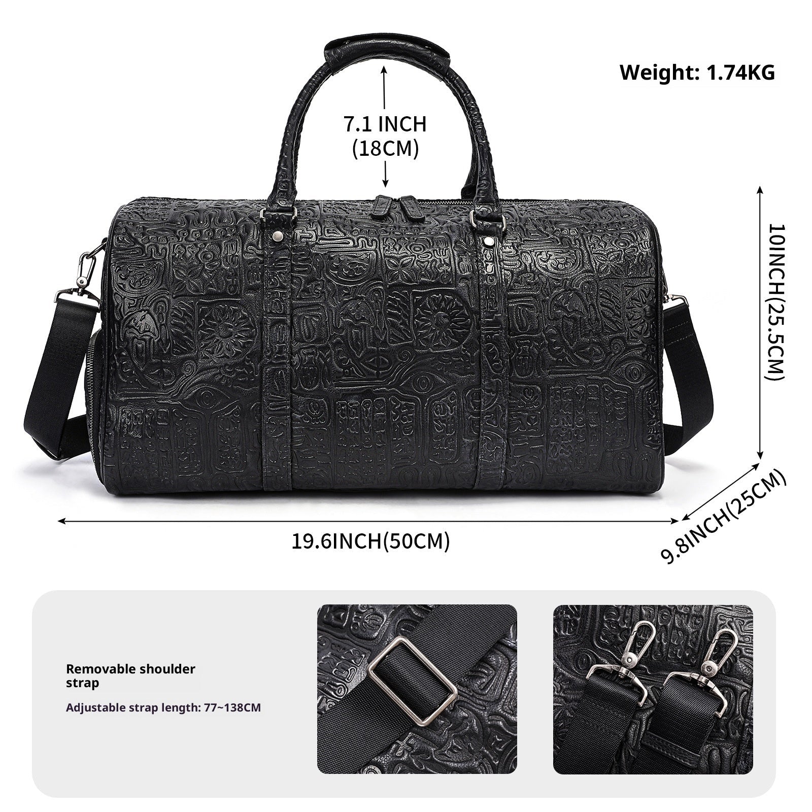 Retro Embossing Design Handbag For Men - IVOIRART.COM