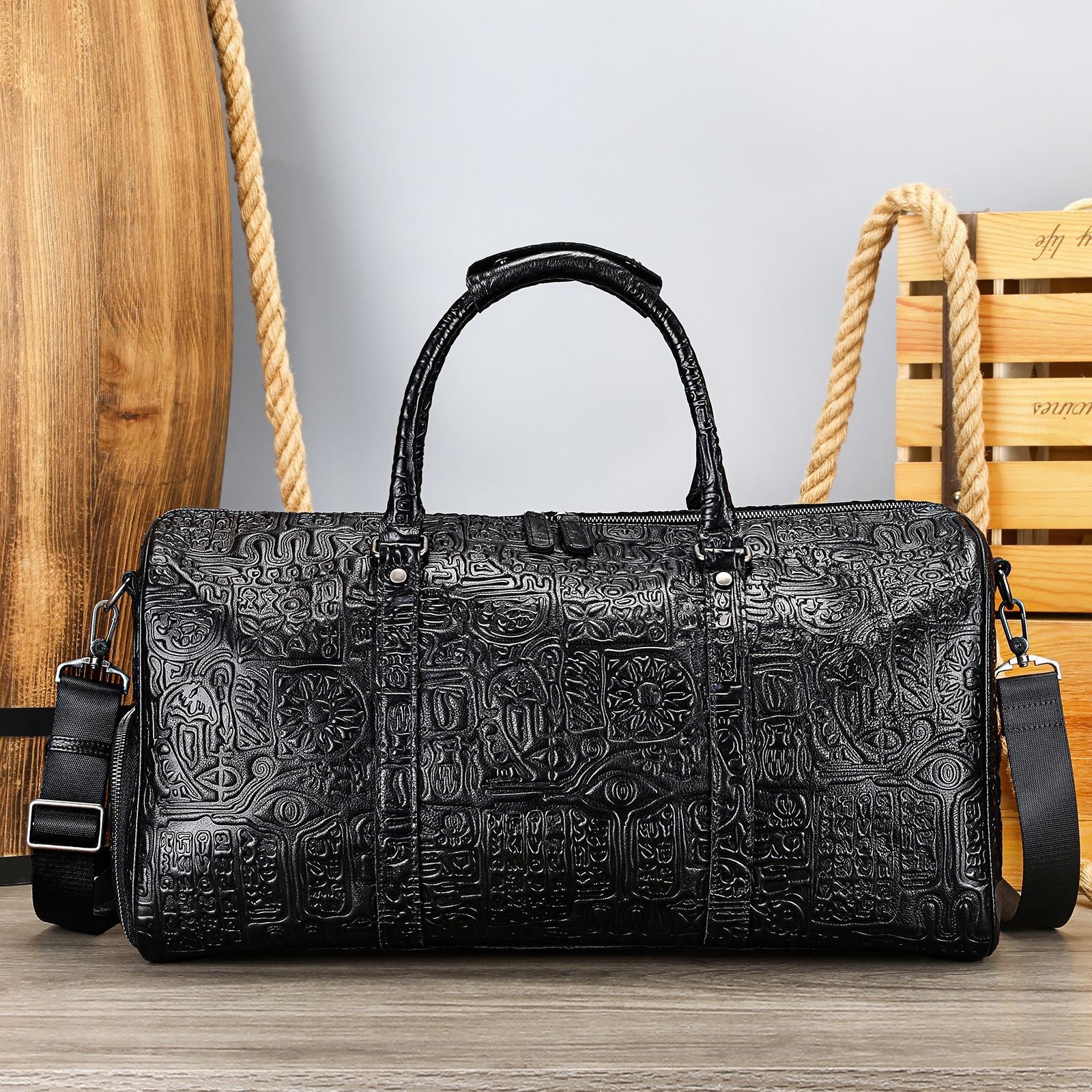 Retro Embossing Design Handbag For Men - IVOIRART.COM