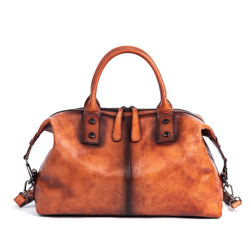 Retro Female Bag Head Layer Cowhide Ladies Handbag Rub Color Single Shoulder Messenger Bag Large Capacity - IVOIRART.COM
